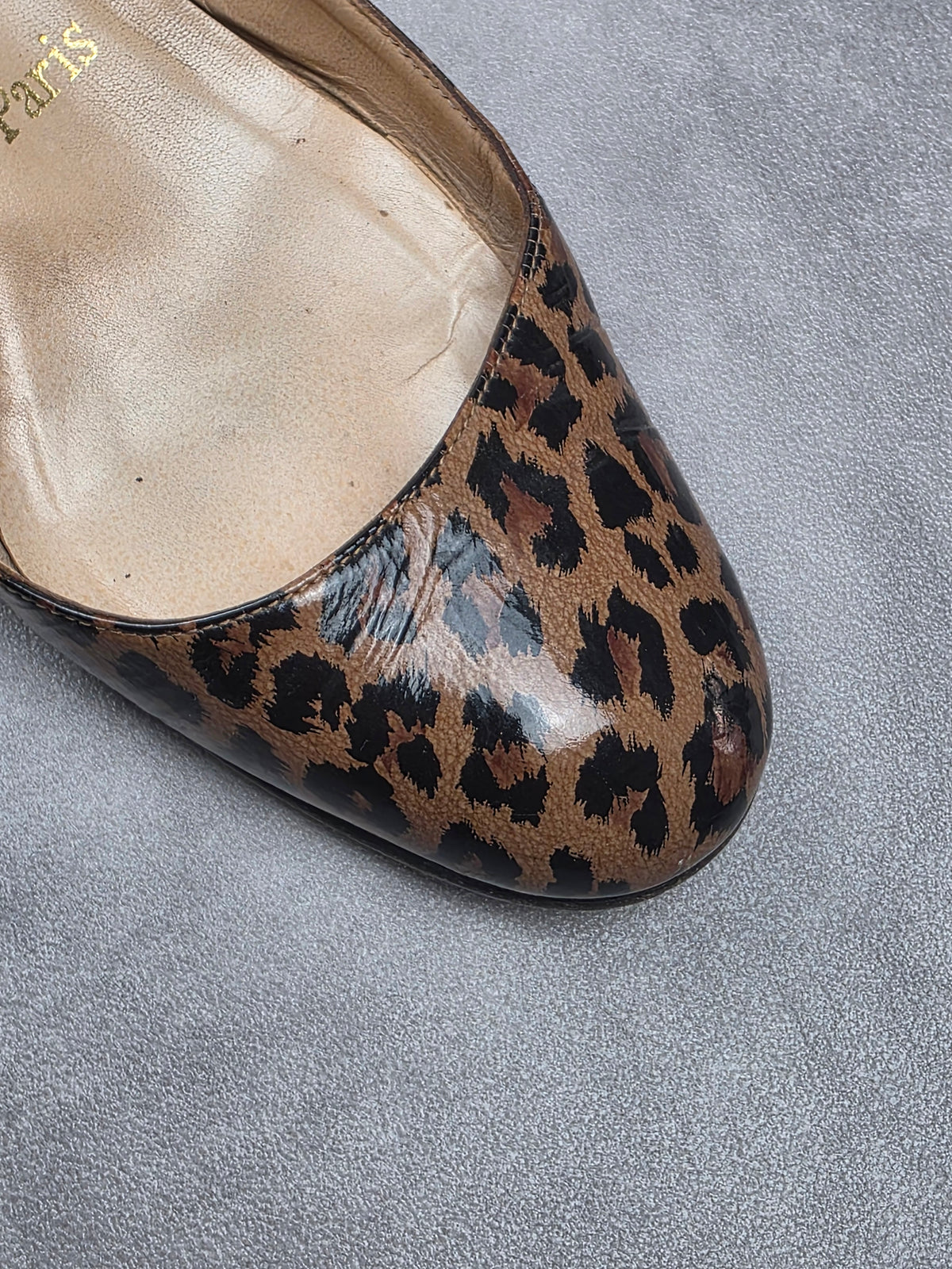 Slingback talons plats Christian Louboutin léopard 37