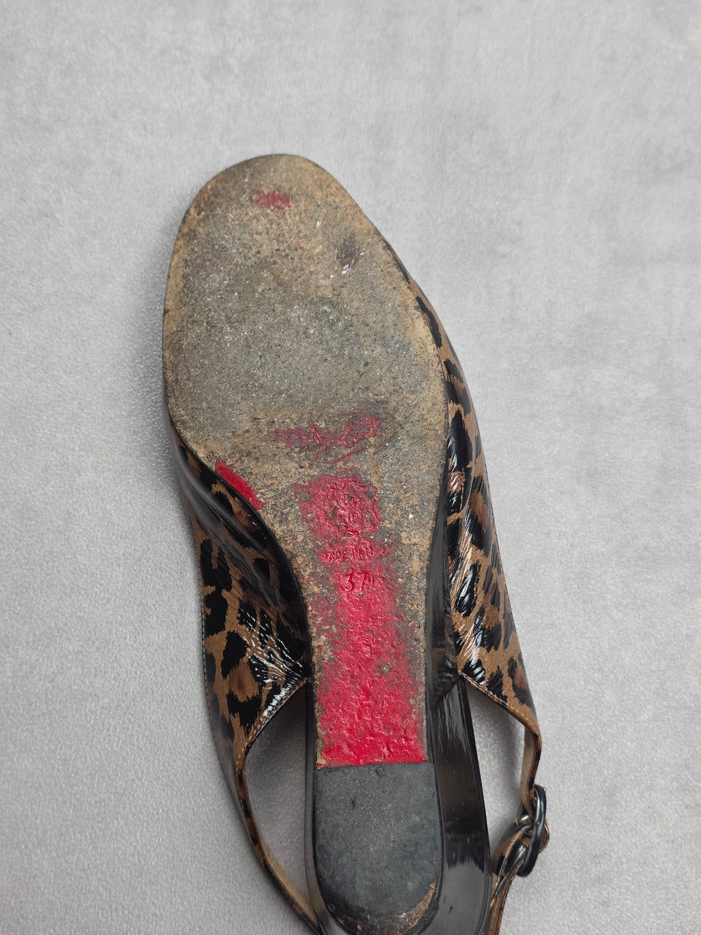 Slingback talons plats Christian Louboutin léopard 37