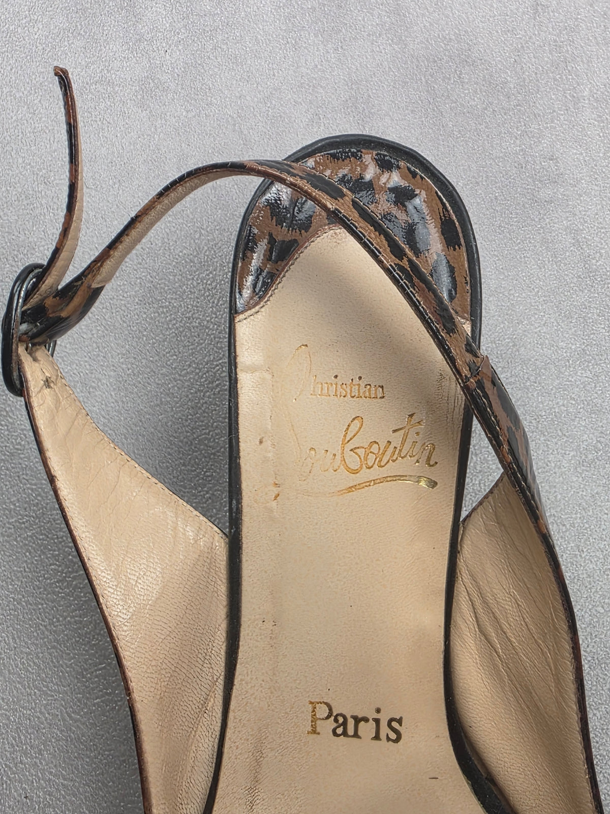 Slingback talons plats Christian Louboutin léopard 37