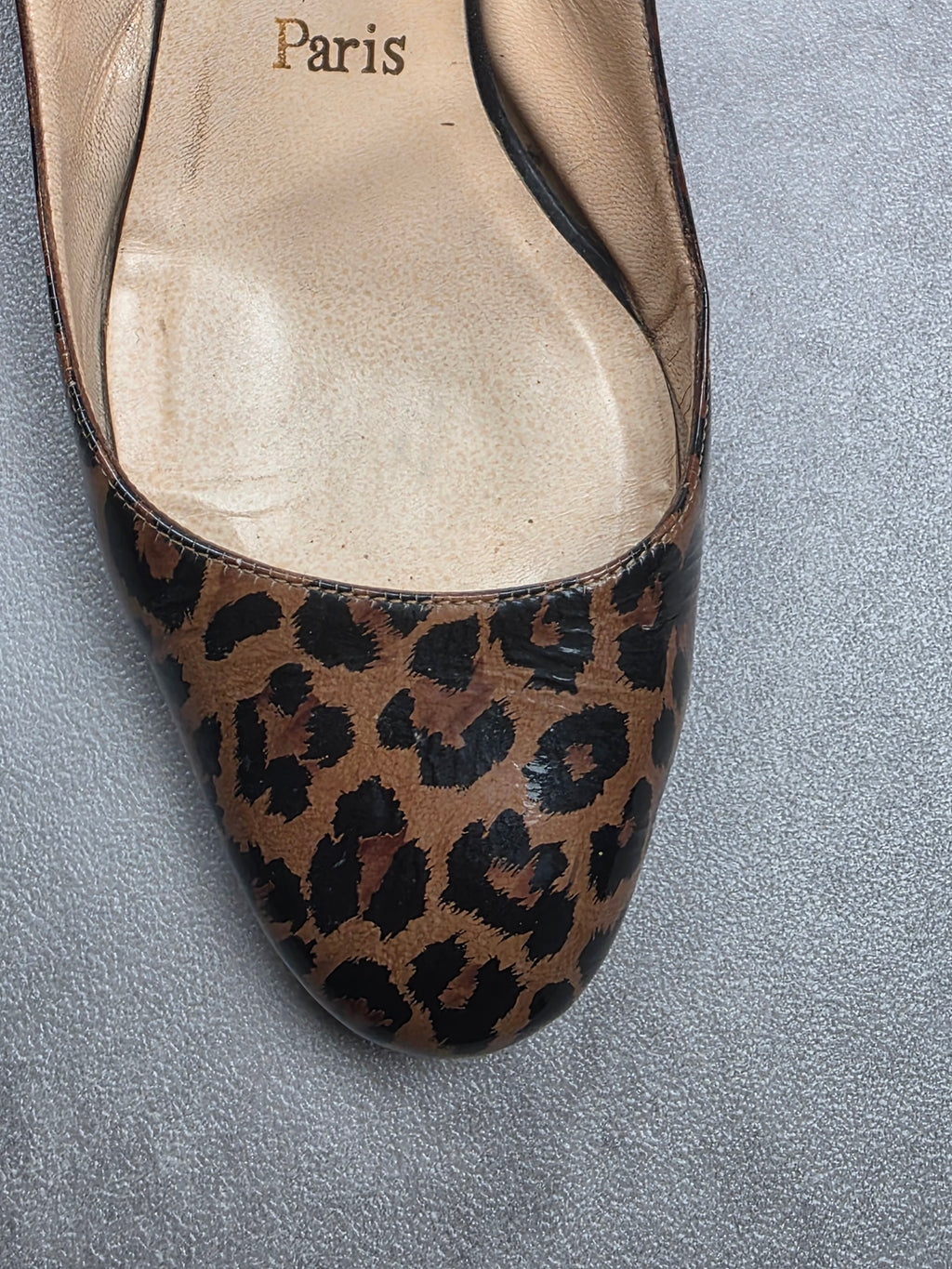 Slingback talons plats Christian Louboutin léopard 37