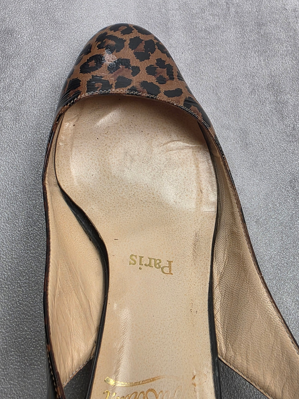 Slingback talons plats Christian Louboutin léopard 37