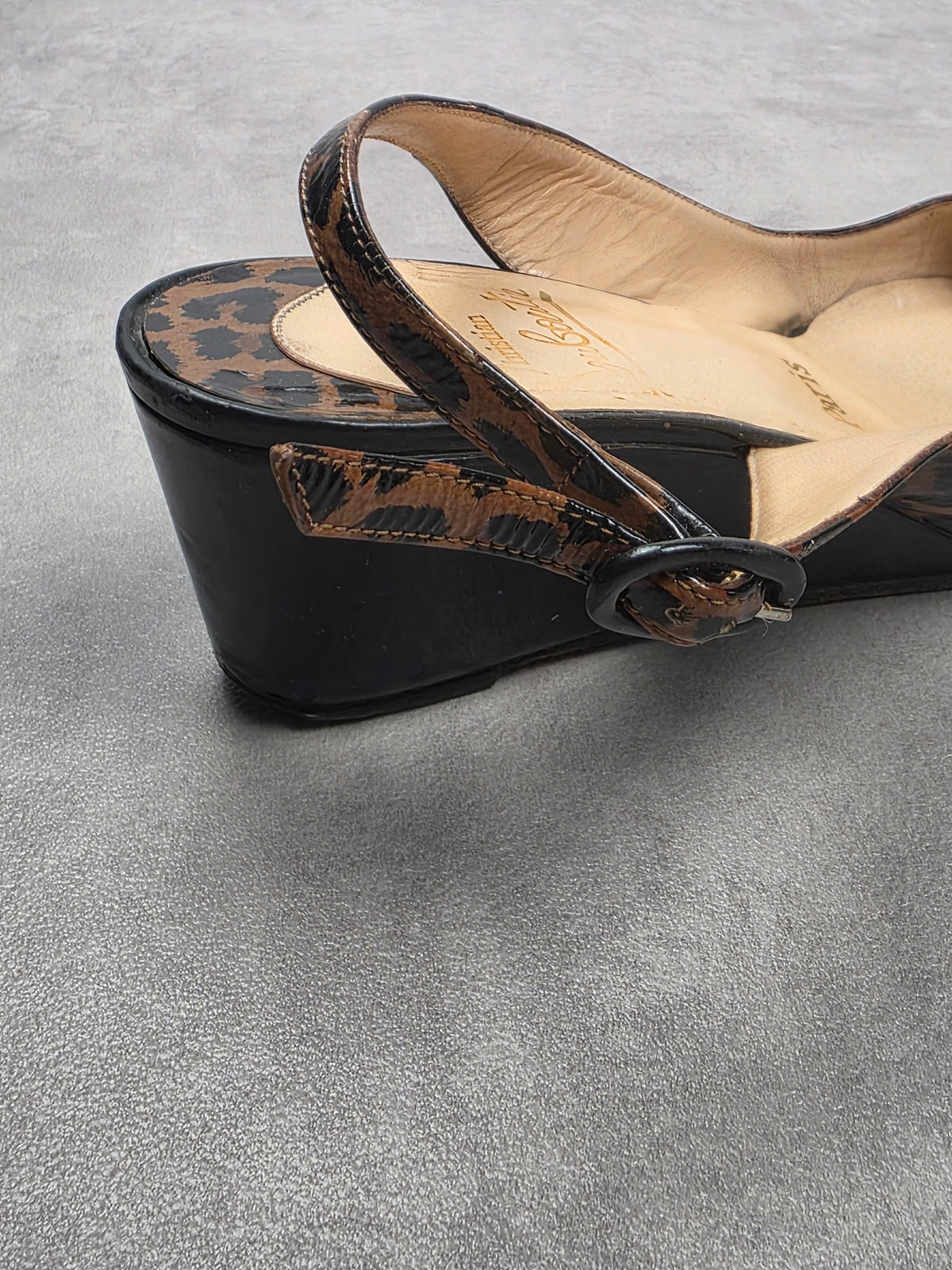 Slingback talons plats Christian Louboutin léopard 37