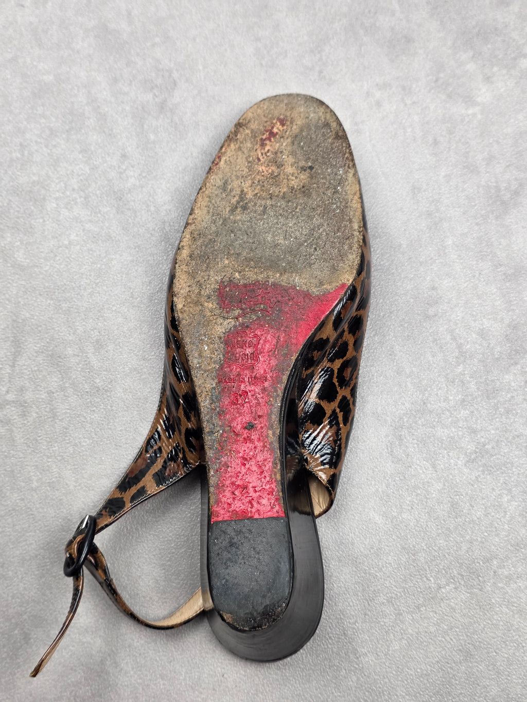 Slingback talons plats Christian Louboutin léopard 37
